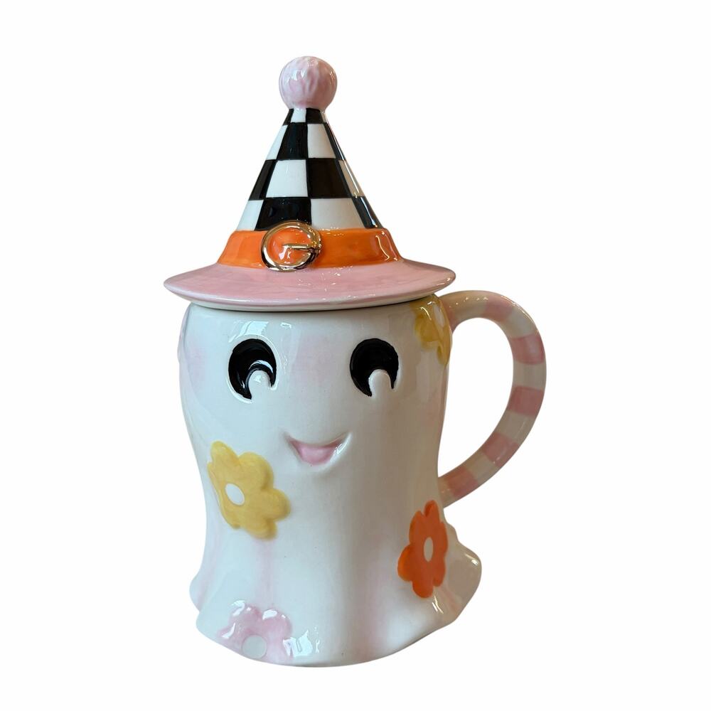 NEW Mackenzie-Childs Hocus Pocus Ceramic Lidded Mug